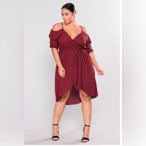 Fashion Nova Plus Size Astrid Chiffon Dress